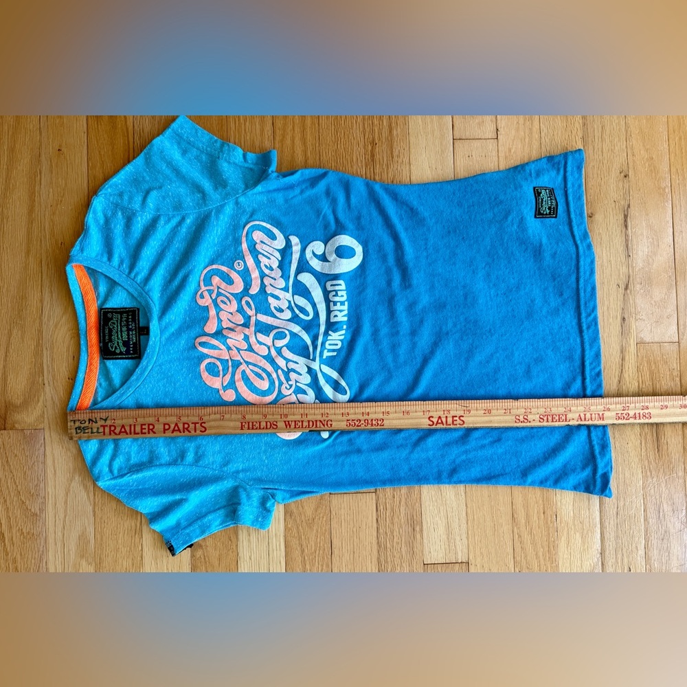 Superdry dip dye logo tshirt womens juniors L blue - Picture 4 of 8